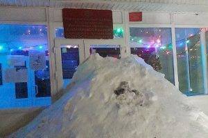 Жители Новосемейкино завалили снегом вход в администрацию